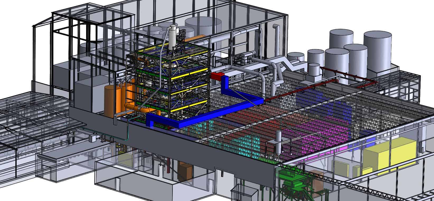 storage facility blueprint design 3D modeling